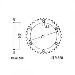 Зірка задня JT Sprockets JTR828.42