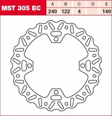 Диск гальмівний LUCAS MST305EC