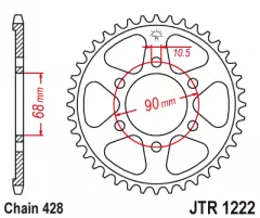 Зірка задня JT Sprockets JTR1222.47