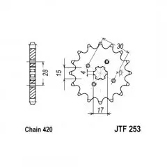 Зірка передня JT Sprockets JTF253.13