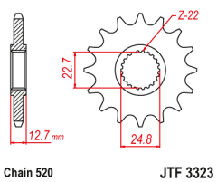 Зірка передня JT Sprockets JTF3323.22