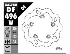Диск гальмівний GALFER DF496W