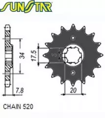 Зірка передня Sunstar SS 39114