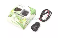 Цифровий вольтметр DC 12V (врізний, круглий, синій) YOUYOU (Китай)