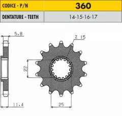 Зірка передня Sunstar SS 36017
