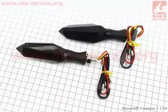 Поворот діодний на гнучкій ніжці LED СТРІЛА тип 1 секвентальний 2шт (MOTOTECH), Чорний