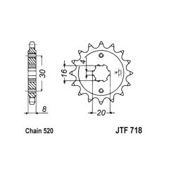 Зірка передня JT Sprockets JTF718.13