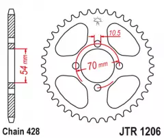 Зірка задня JT Sprockets JTR1206.42