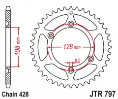 Зірка задня JT Sprockets JTR797.51