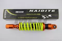 Амортизатор задній GY6 350мм тюнінговий помаранчево-лимонний (NAIDITE)