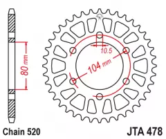 Зірка задня JT Sprockets JTA478.46