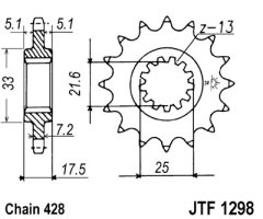 Зірка передня JT Sprockets JTF1298.17
