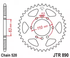 Зірка задня JT Sprockets JTR890.45
