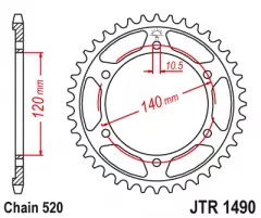Зірка задня JT Sprockets JTR1490.42