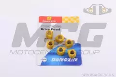 Ролики варіатора 6шт. (тюнінг) Yamaha 15*12 - 5,0г, (жовті), (DONGXIN)