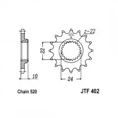 Зірка передня JT Sprockets JTF402.13