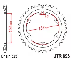 Зірка задня JT Sprockets JTR893.38