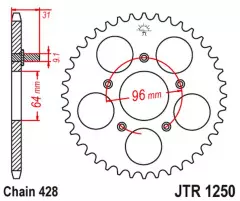 Зірка задня JT Sprockets JTR1250.48
