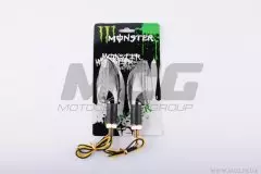 Повороти світлодіодні пара стрілоподібні сріблясті прозорі 11 діодів (MONSTER ENERGY)