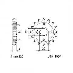 Зірка передня JT Sprockets JTF1554.13
