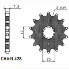 Зірка передня Sunstar SS 22215