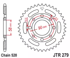 Зірка задня JT Sprockets JTR279.39