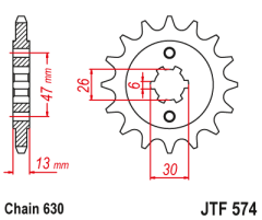 Зірка передня JT Sprockets JTF574.16