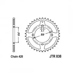 Зірка задня JT Sprockets JTR838.45