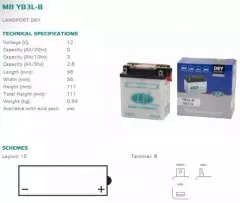 Акумулятор LANDPORT YB3L-B