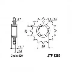 Зірка передня JT Sprockets JTF1269.16
