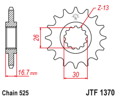 Зірка передня JT Sprockets JTF1370.16