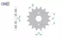 Зірка передня AFAM 20200-15
