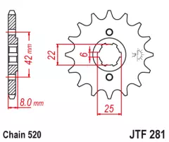 Зірка передня JT Sprockets JTF281.16