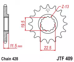 Зірка передня JT Sprockets JTF409.14