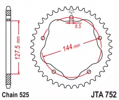 Зірка задня JT Sprockets JTA752.45