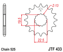 Зірка передня JT Sprockets JTF433.16