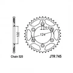 Зірка задня JT Sprockets JTR745.38