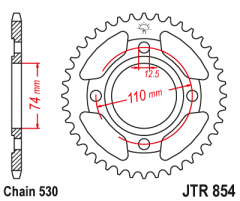 Зірка задня JT Sprockets JTR854.36