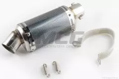 Глушник (тюнінг) 175*88mm, креп. d48mm (нержавіюча сталь, овал, карбон чорний, прямоток, mod:1), (Китай)