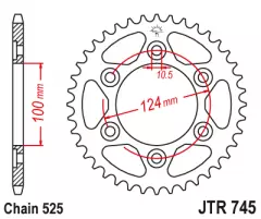 Зірка задня JT Sprockets JTR745.43
