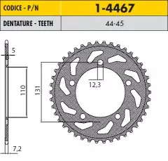 Зірка задня Sunstar SS 1-4467-45