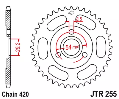 Зірка задня JT Sprockets JTR255.26