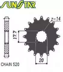 Зірка передня Sunstar SS 34513
