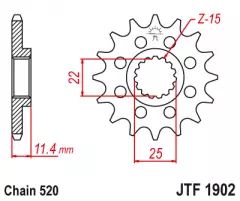 Зірка передня JT Sprockets JTF1902.16
