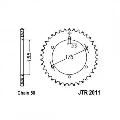 Зірка задня JT Sprockets JTR2011.42