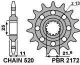 Зірка передня PBR 2172.16 18NC