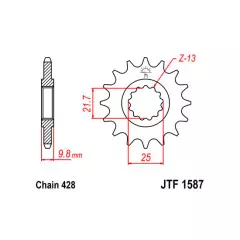 Зірка передня JT Sprockets JTF1587.19