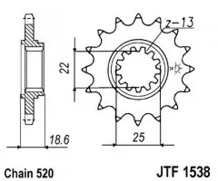 Зірка передня JT Sprockets JTF1538.15