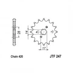 Зірка передня JT Sprockets JTF247.13