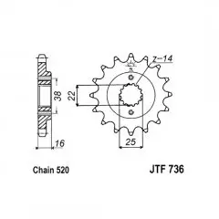 Зірка передня JT Sprockets JTF736.14